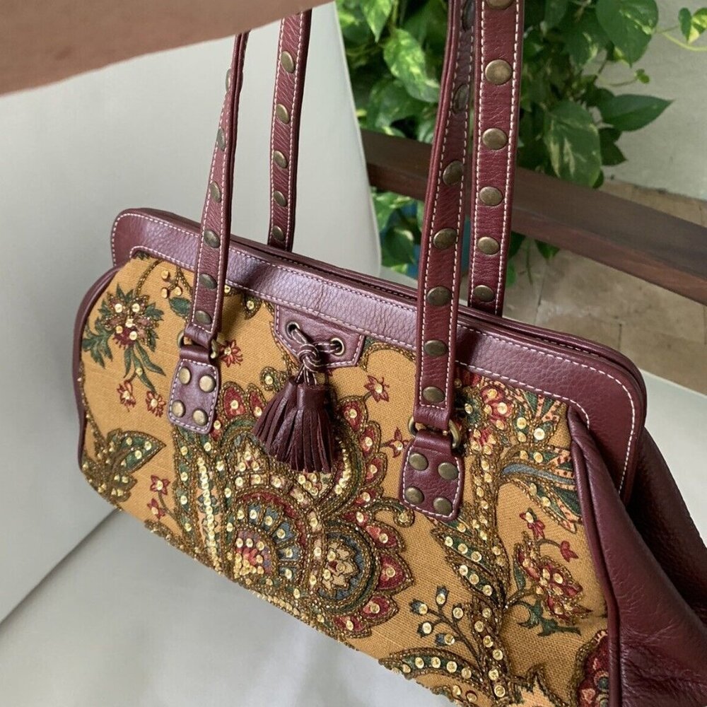 Isabella Fiore brown Studded beaded purse